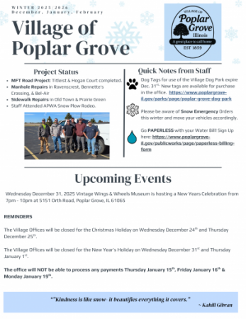 Village Qrtly Newsletter Winter 2025