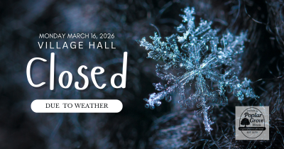 Village Hall Closed Monday March 16, 2026
