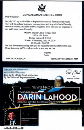 Congressmand LaHood Mobile Office Hours in Poplar Grove