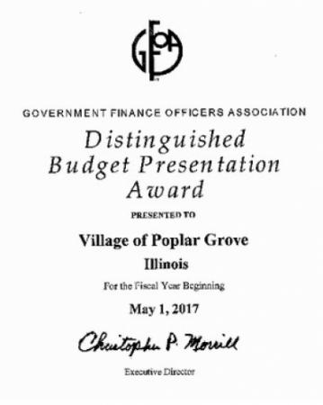 Government Finance Officers Distinguished Budget Presentation Award 2017